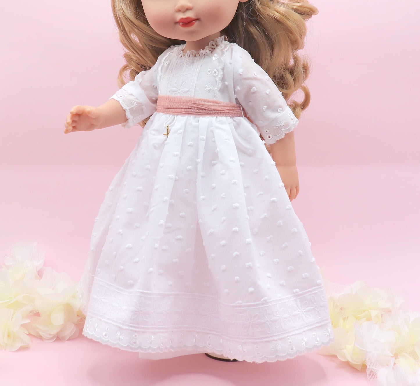 Vestido de comunhão boneca Chloe Linen