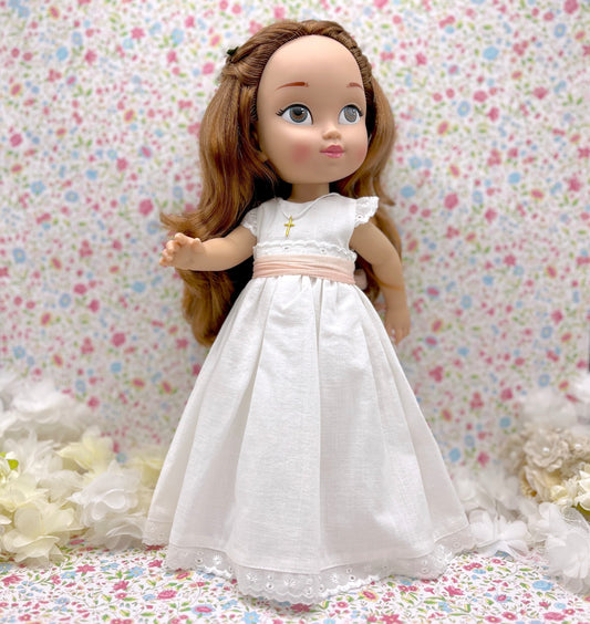 Muñeca de comunión personalizada con vestido Amber Lino