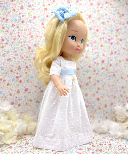 Muñeca de comunión personalizada con vestido Martha Plumeti