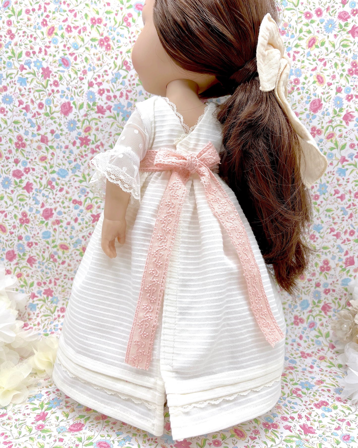 Personalized communion doll with Beatrice ottoman dress