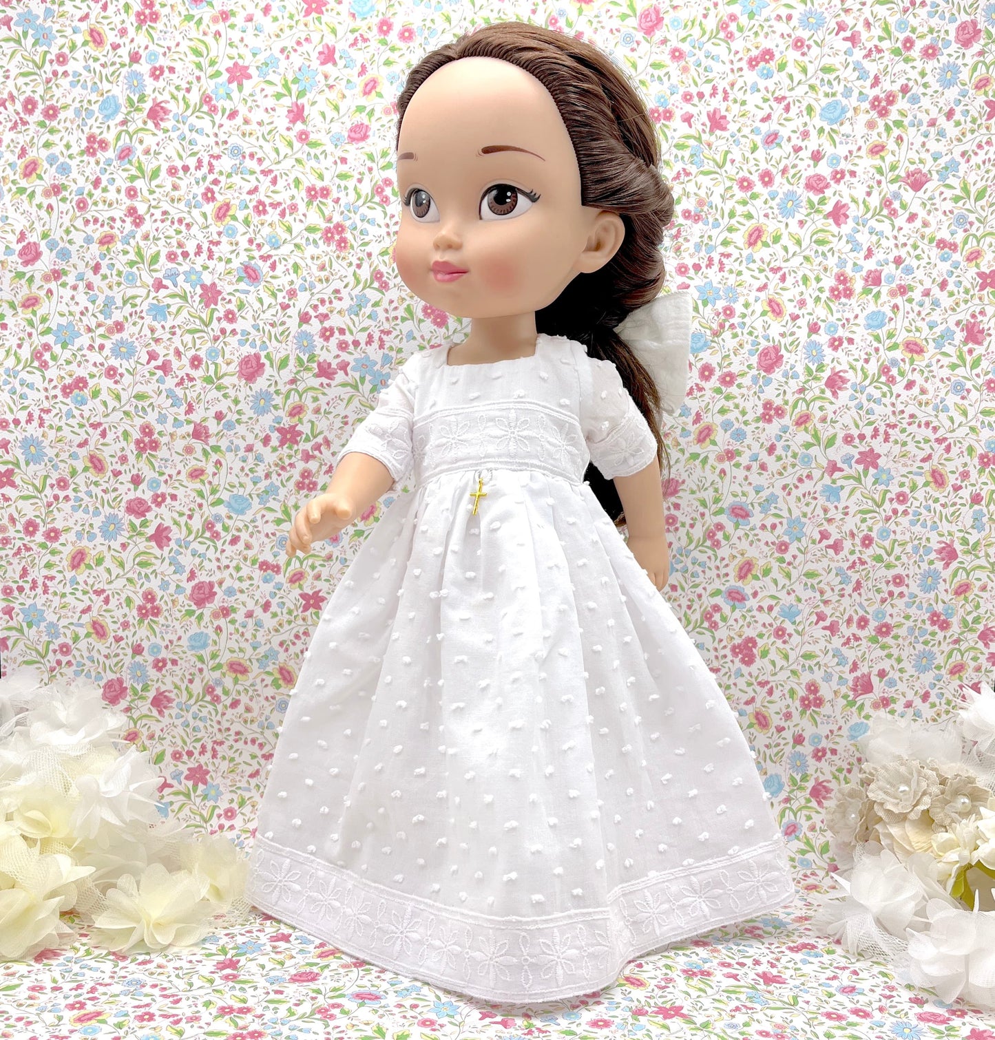 Muñeca de comunión personalizada con vestido Martha Plumeti