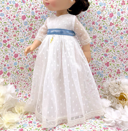 Angelica doll communion dress without ruffles on sleeves