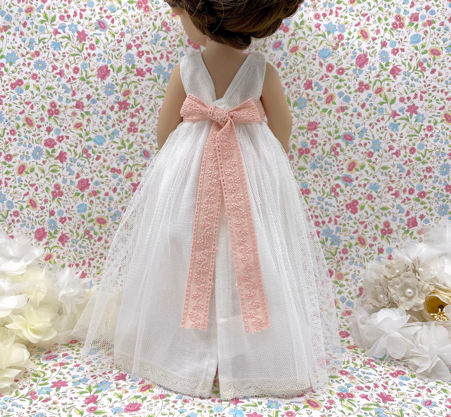 Personalized Communion Doll with Sleeveless TULLE Dress