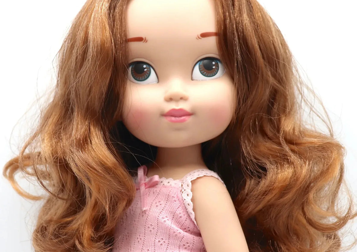 Muñeca personalizada Paula con pelo pelirrojo y castaño con ropa interior y zapatos rosa - My Little Twin