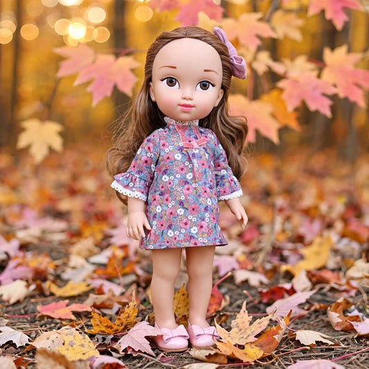 Vestido flor menta – Boneca