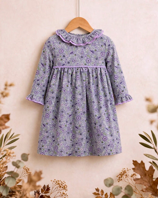 Vestido floral malva CAMPOBELLO - menina