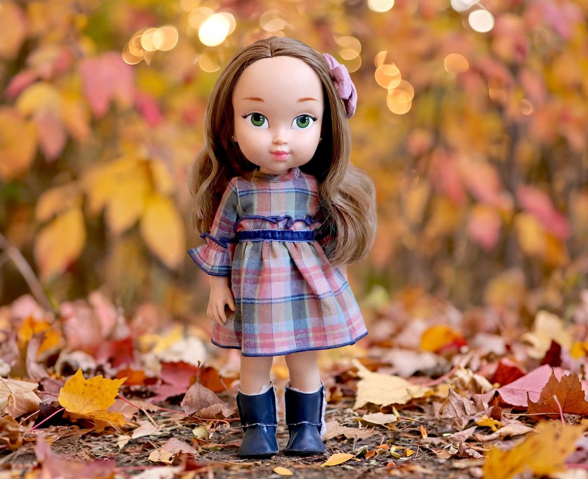 Vestido flor menta – Boneca